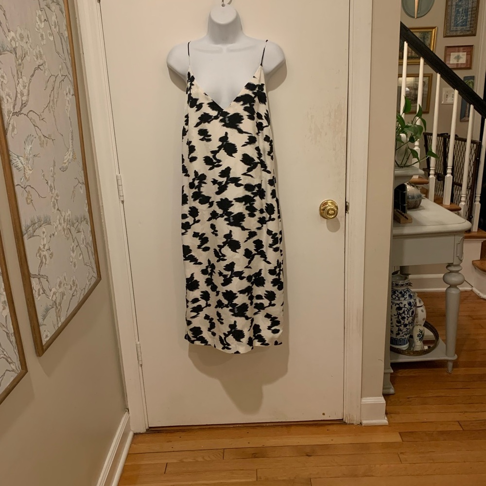 Balenciaga Black and White Silk Dress